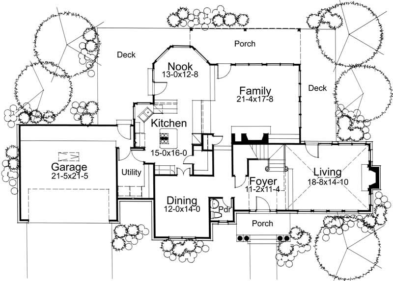 Floor Plan First Story of Plan #117-1020