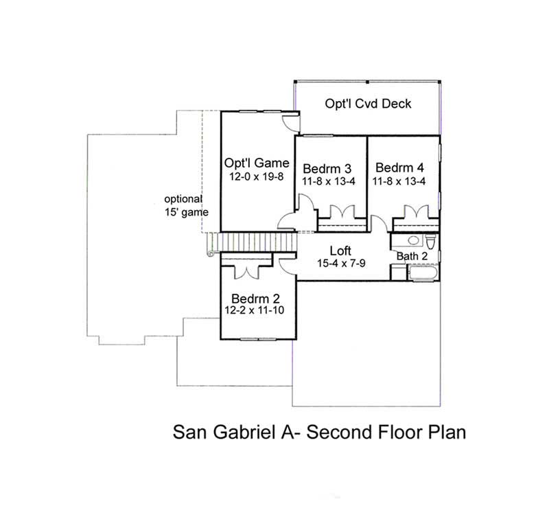 Floor Plan Second Story of Plan #117-1021