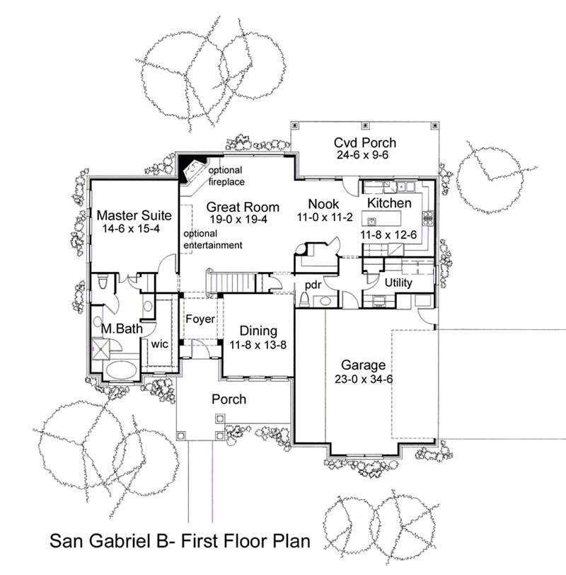Floor Plan First Story of Plan #117-1022