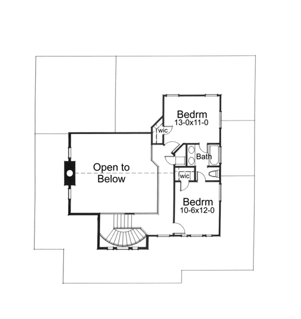Floor Plan Second Story of Farmhouse Plan #117-1030