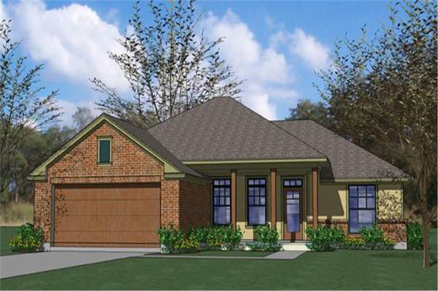3-Bedroom, 1329 Sq Ft Small House Plans - 117-1035 - Front Exterior