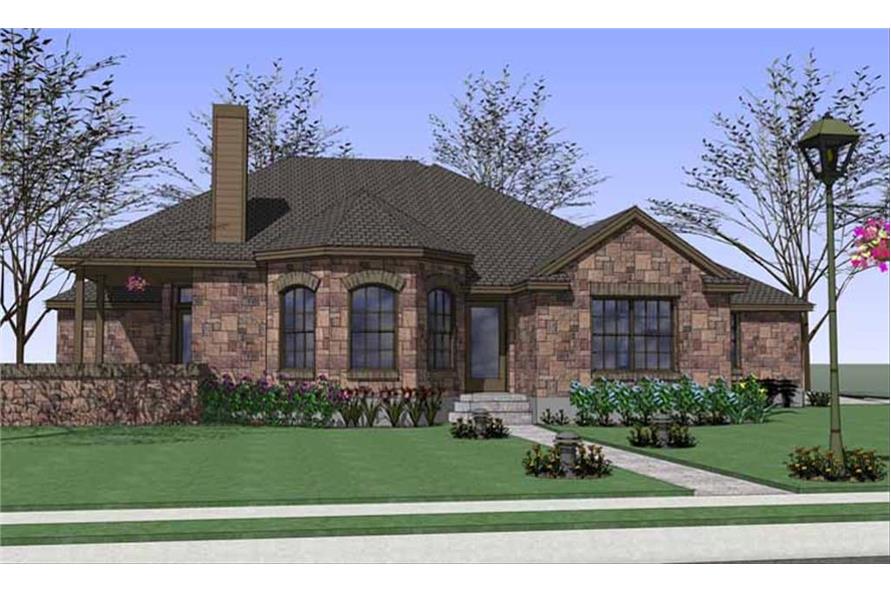 117-1047: Home Plan Rendering-Front View
