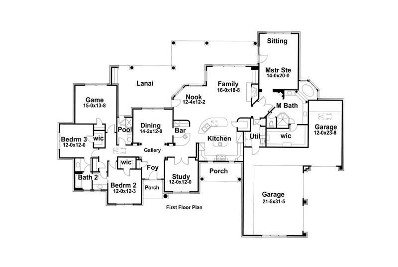 Floor Plan First Story of Plan #117-1049