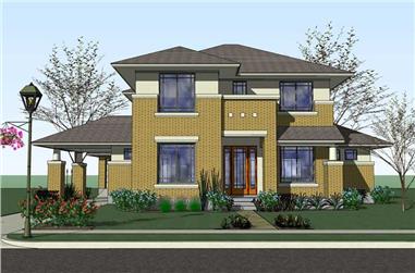 4-Bedroom, 3497 Sq Ft Traditional Home Plan - 117-1057 - Main Exterior