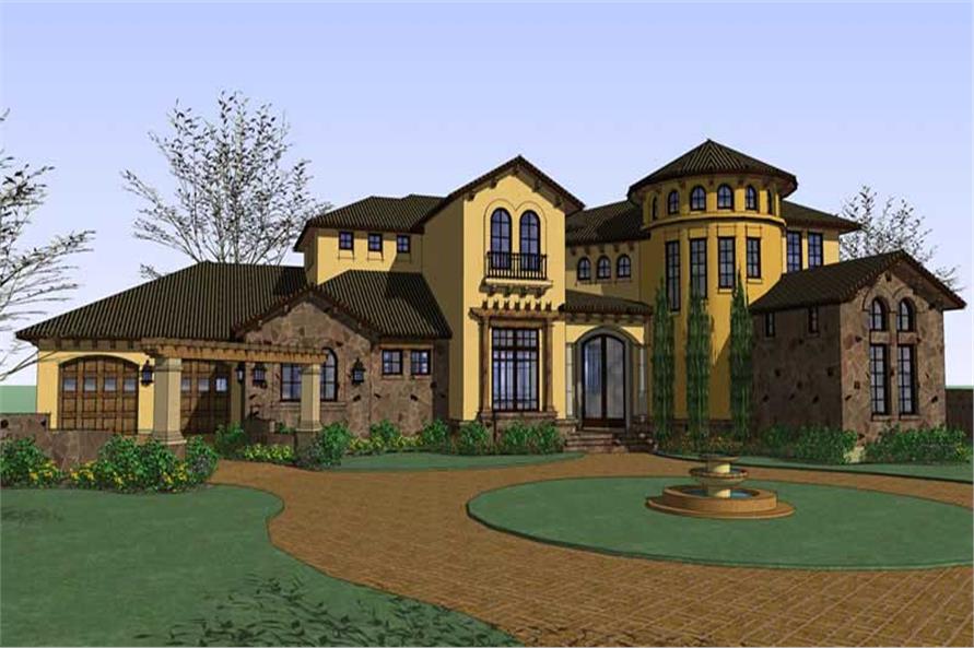 Luxury House Plans color elevation.