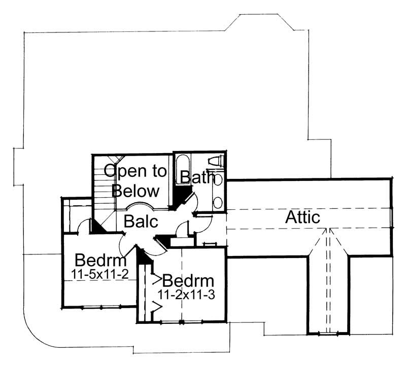 Floor Plan Second Story of Plan #117-1070