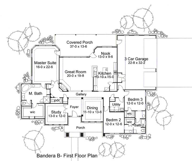 Floor Plan First Story of Plan #117-1071
