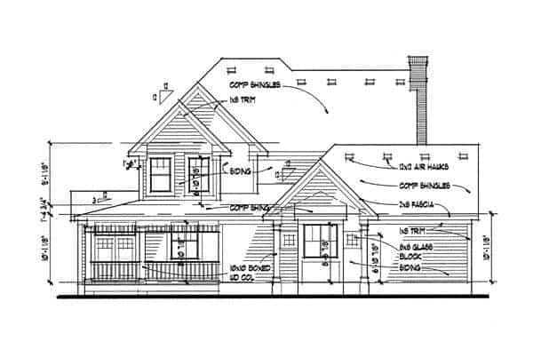 Home Plan Rear Elevation of this 4-Bedroom,2951 Sq Ft Plan -117-1088