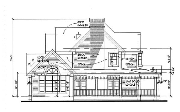 Home Plan Left Elevation of this 4-Bedroom,2951 Sq Ft Plan -117-1088