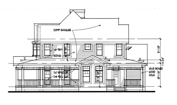 Home Plan Right Elevation of this 4-Bedroom,2951 Sq Ft Plan -117-1088