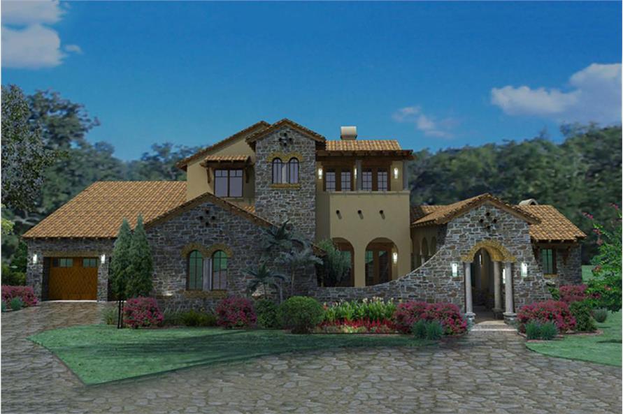 4-Bedroom, 3691 Sq Ft Luxury House Plan - 117-1093 - Front Exterior