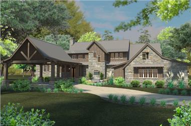 4-Bedroom, 4164 Sq Ft Southern House Plan - 117-1098 - Front Exterior