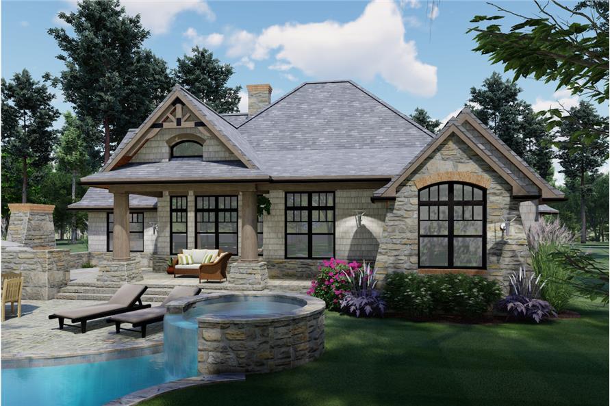 Rear View of this 3-Bedroom, 1848 Sq Ft Plan - 117-1107