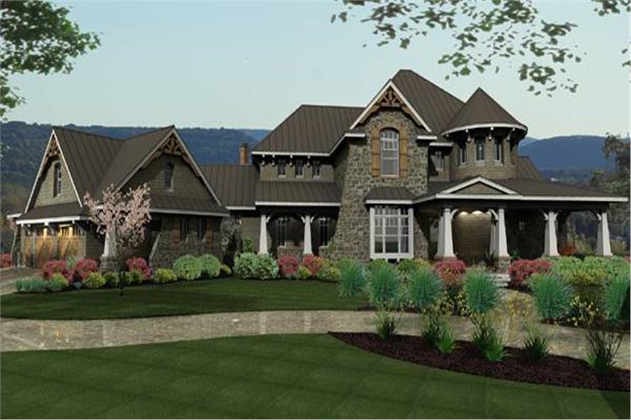 117-1110: Home Plan Rendering-Front View