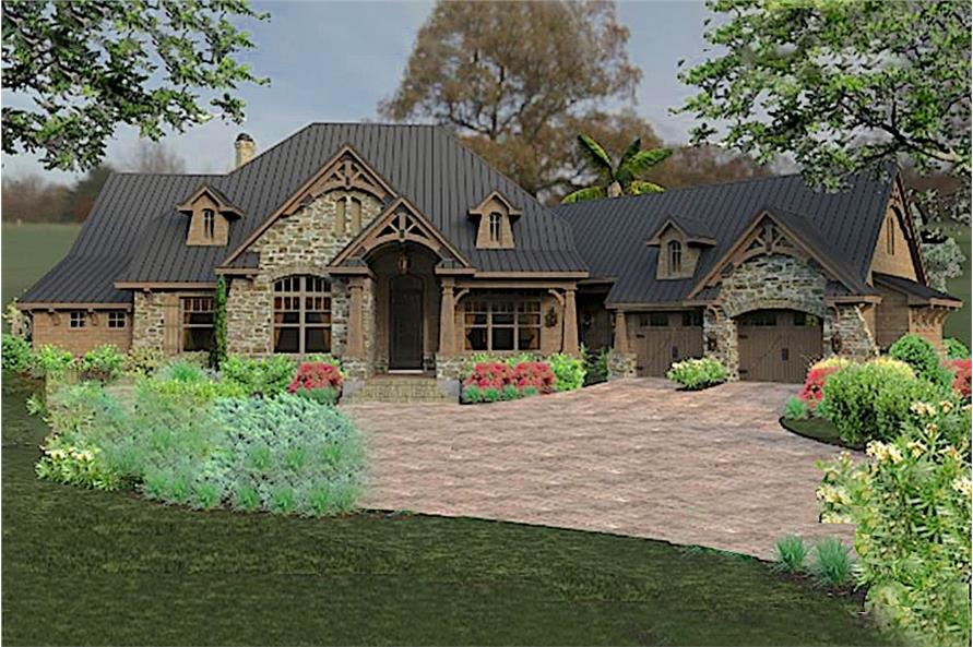 Ranch home plan (ThePlanCollection: House Plan #117-1119)