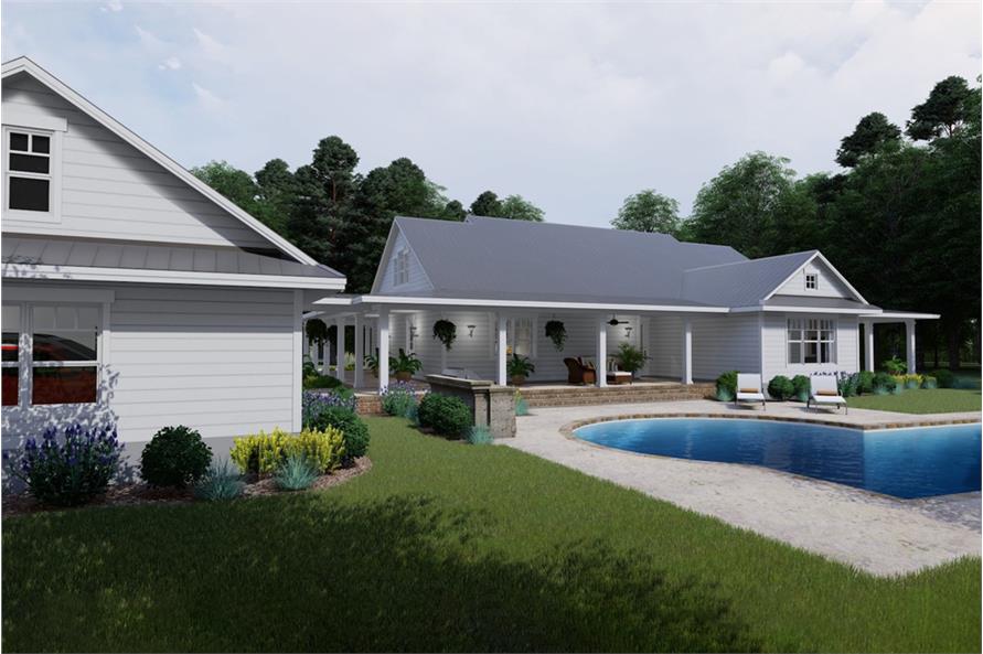 Rear View of this 3-Bedroom, 2748 Sq Ft Plan - 117-1127