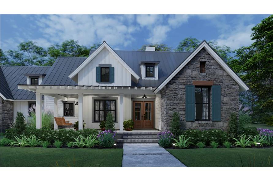 Front View of this 3-Bedroom,1742 Sq Ft Plan -117-1141