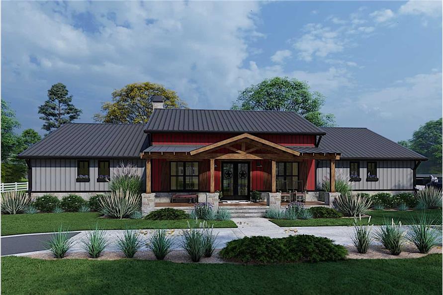 117-1143: Home Plan Rendering-Front View