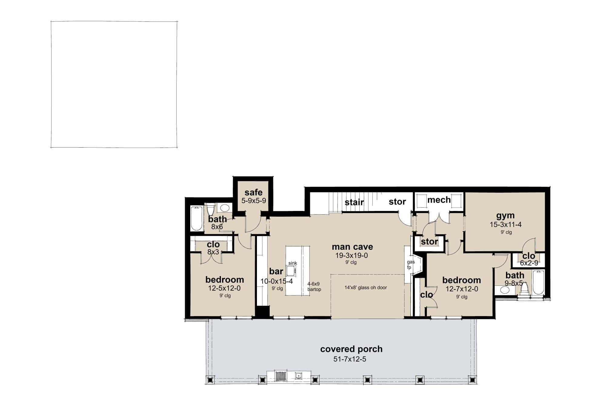 Basement of Contemporary Plan #117-1147
