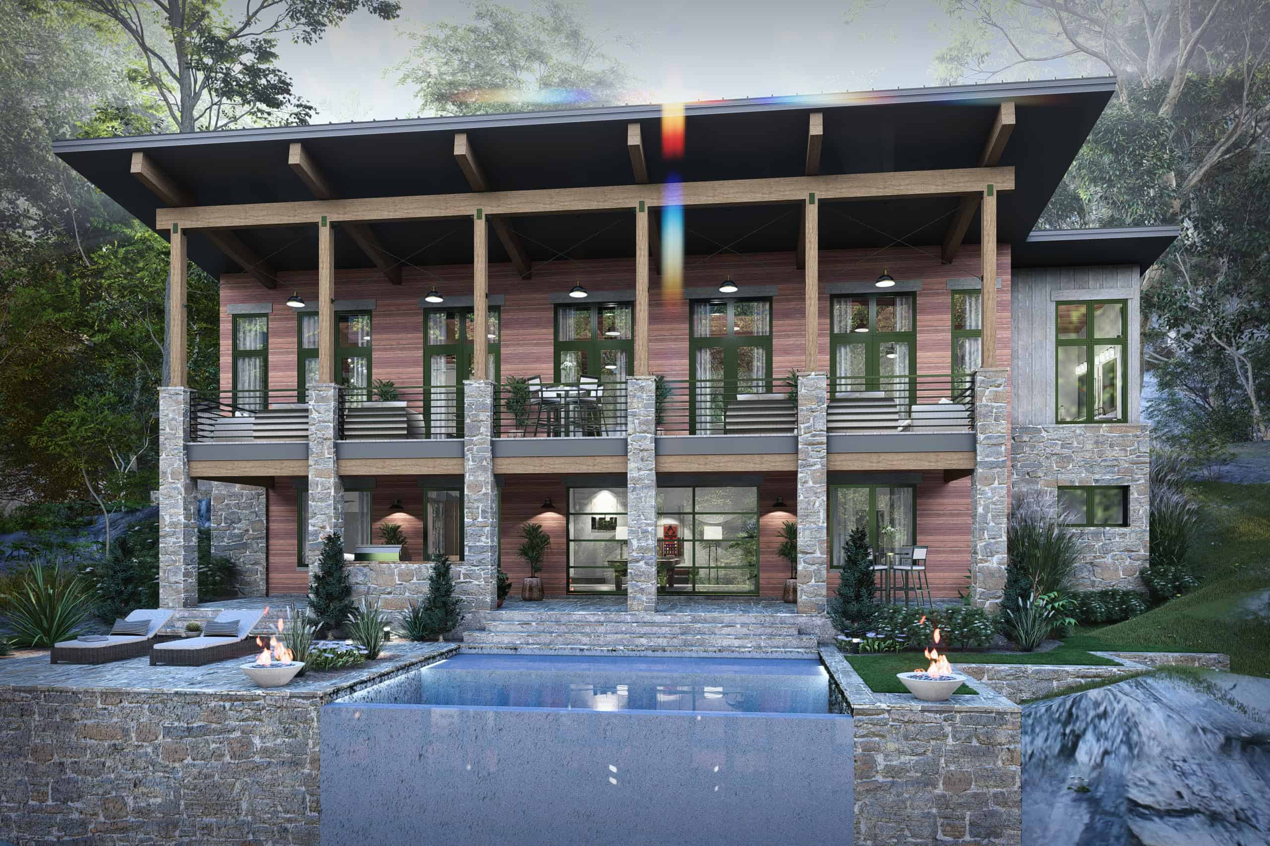 Rear View of this 3-Bedroom,1550 Sq Ft Plan -117-1147