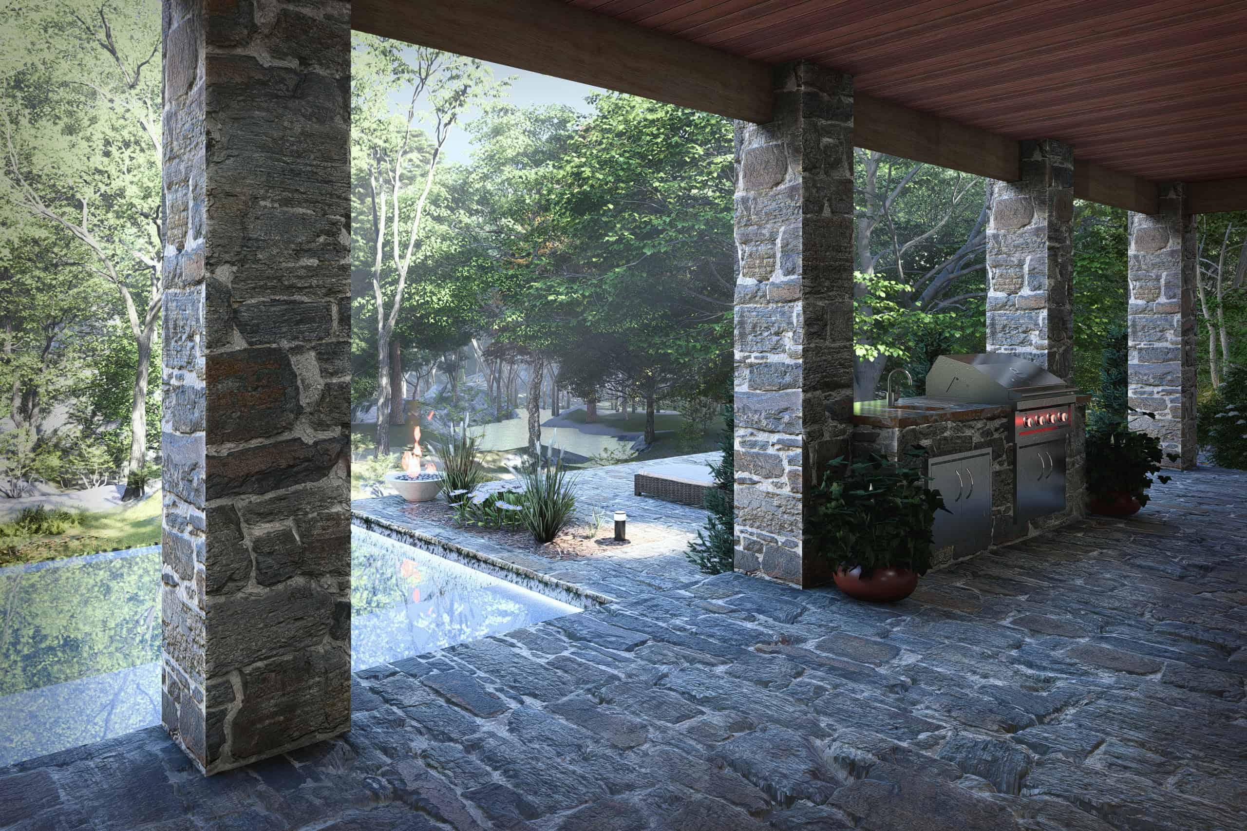 Grilling Porch of this 3-Bedroom,1550 Sq Ft Plan -117-1147