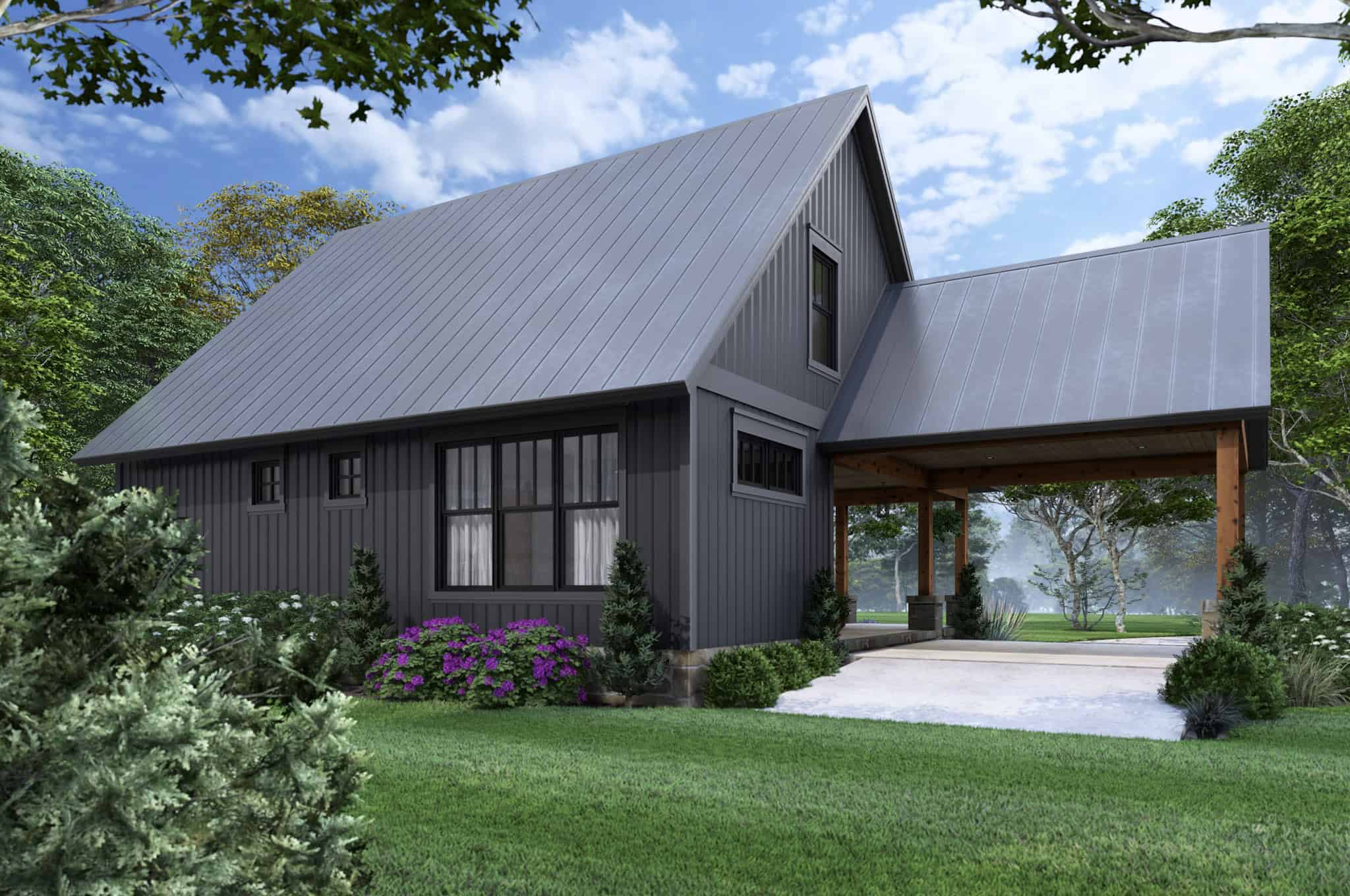 Rear View of this 4-Bedroom,1428 Sq Ft Plan -117-1148