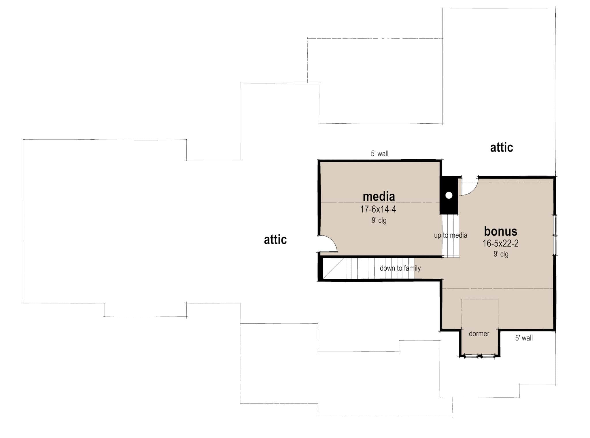 Bonus Room of Craftsman Plan #117-1149