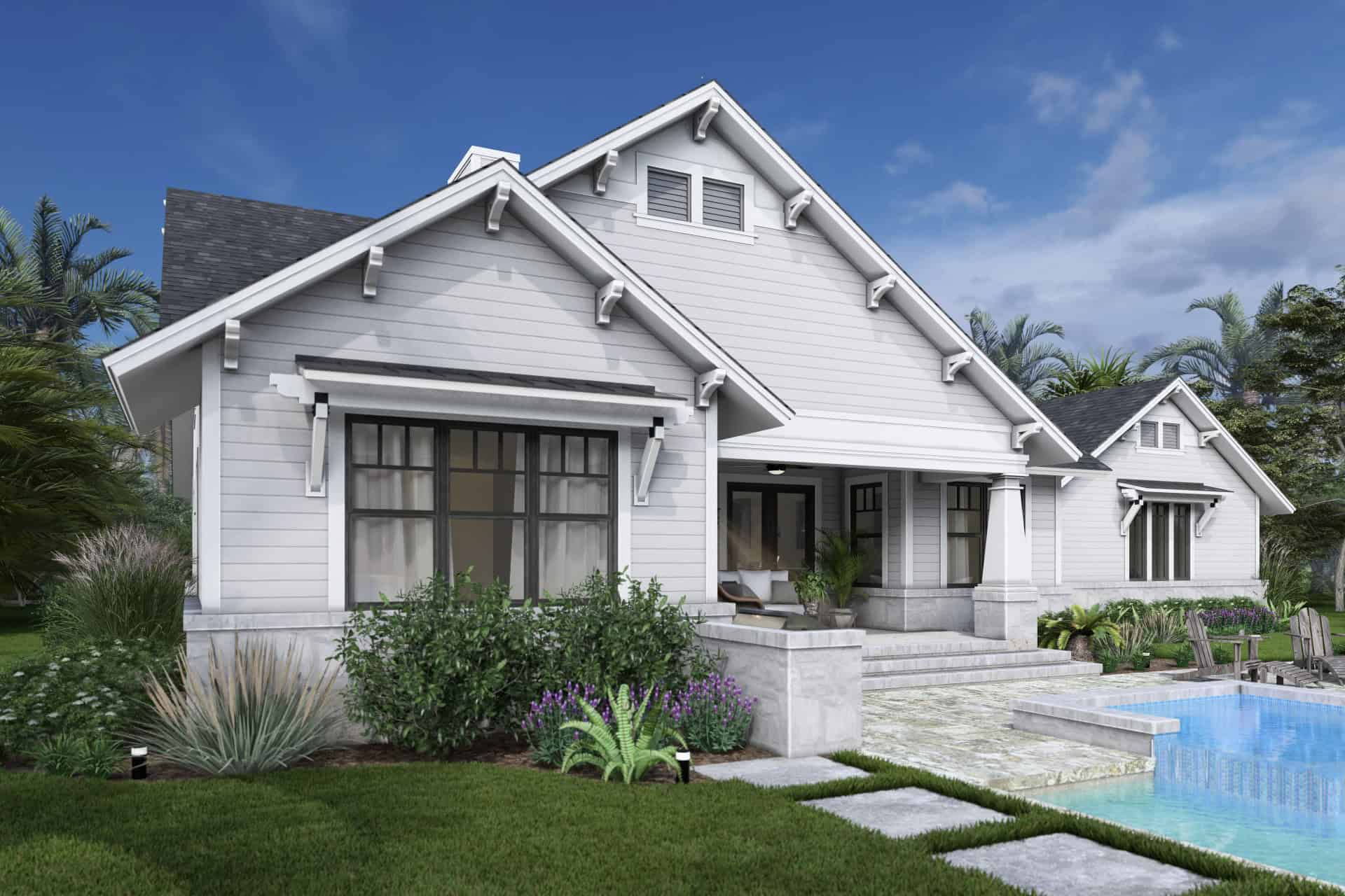 Rear View of this 3-Bedroom,2036 Sq Ft Plan -117-1149
