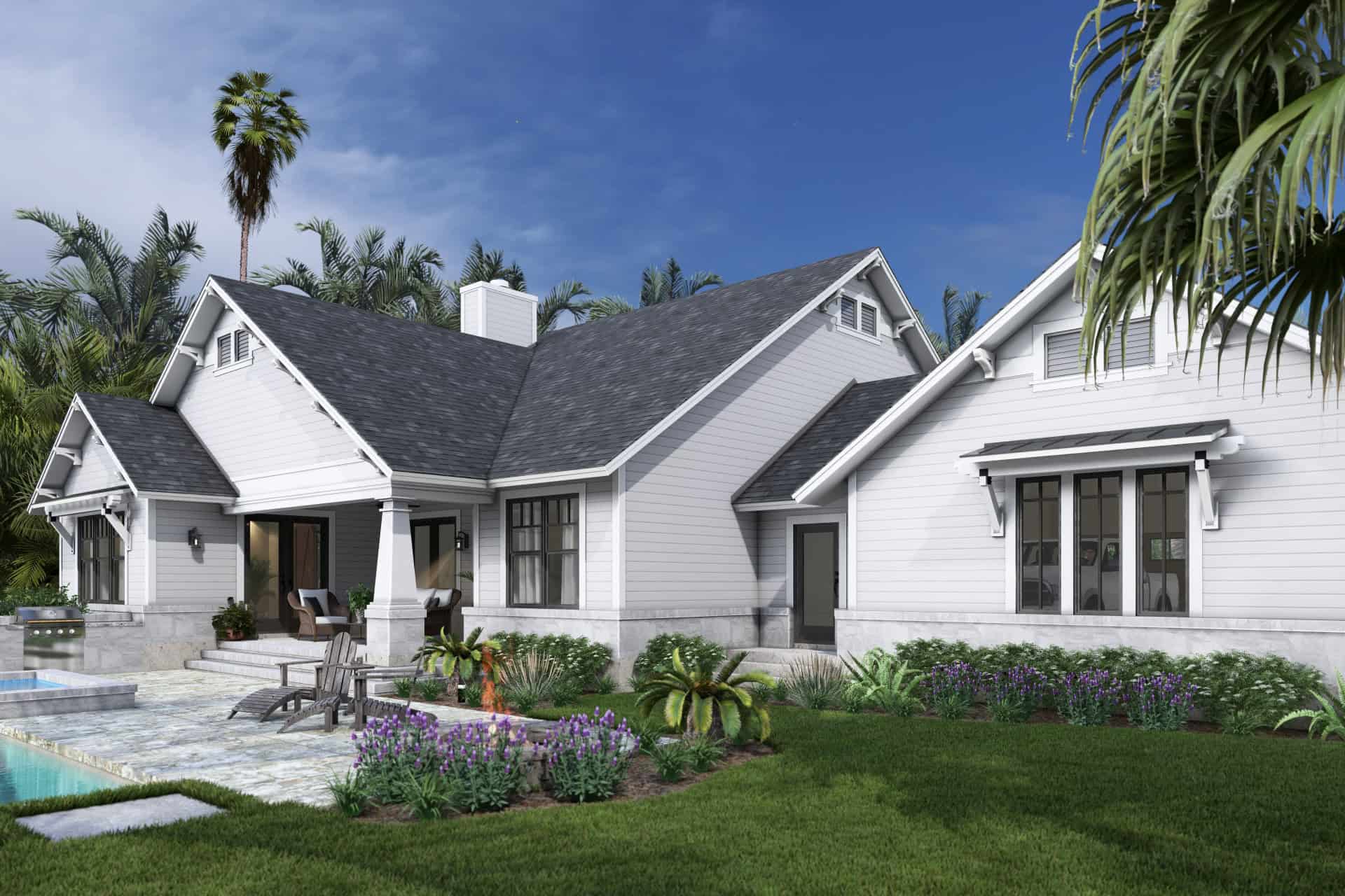 Rear View of this 3-Bedroom,2036 Sq Ft Plan -117-1149