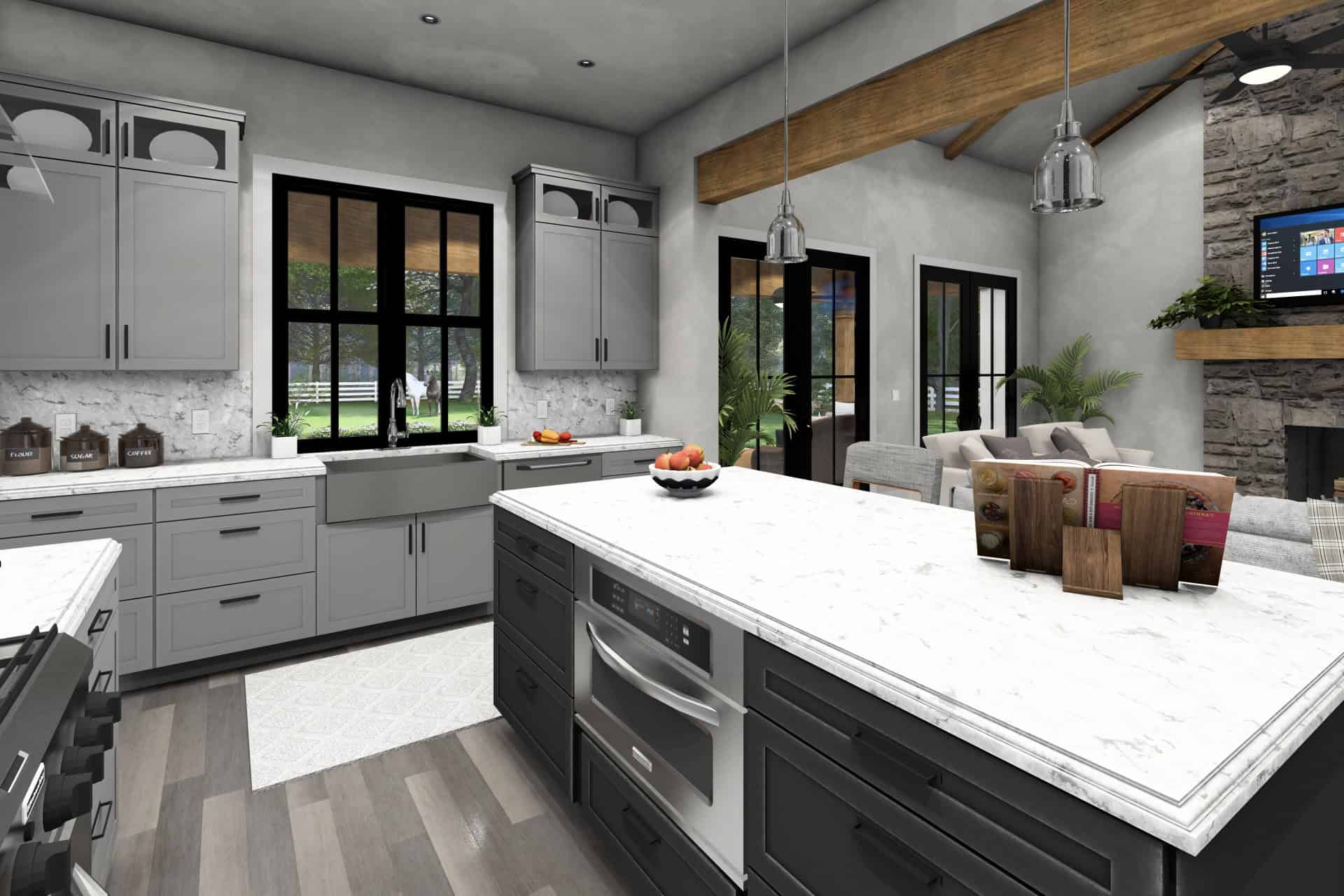 Kitchen: Kitchen Island of this 3-Bedroom,2093 Sq Ft Plan -117-1150