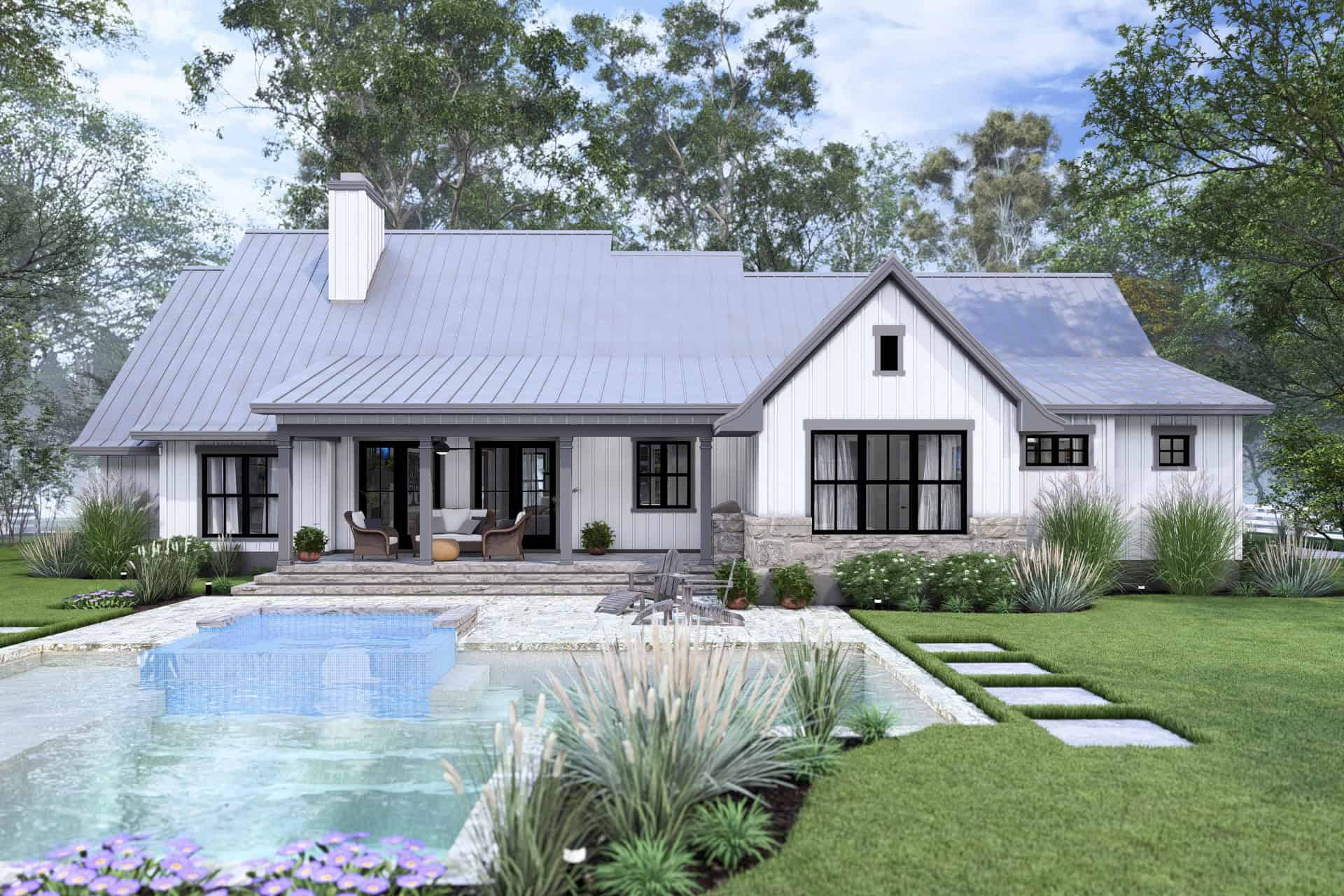 Rear View of this 3-Bedroom,2093 Sq Ft Plan -117-1150