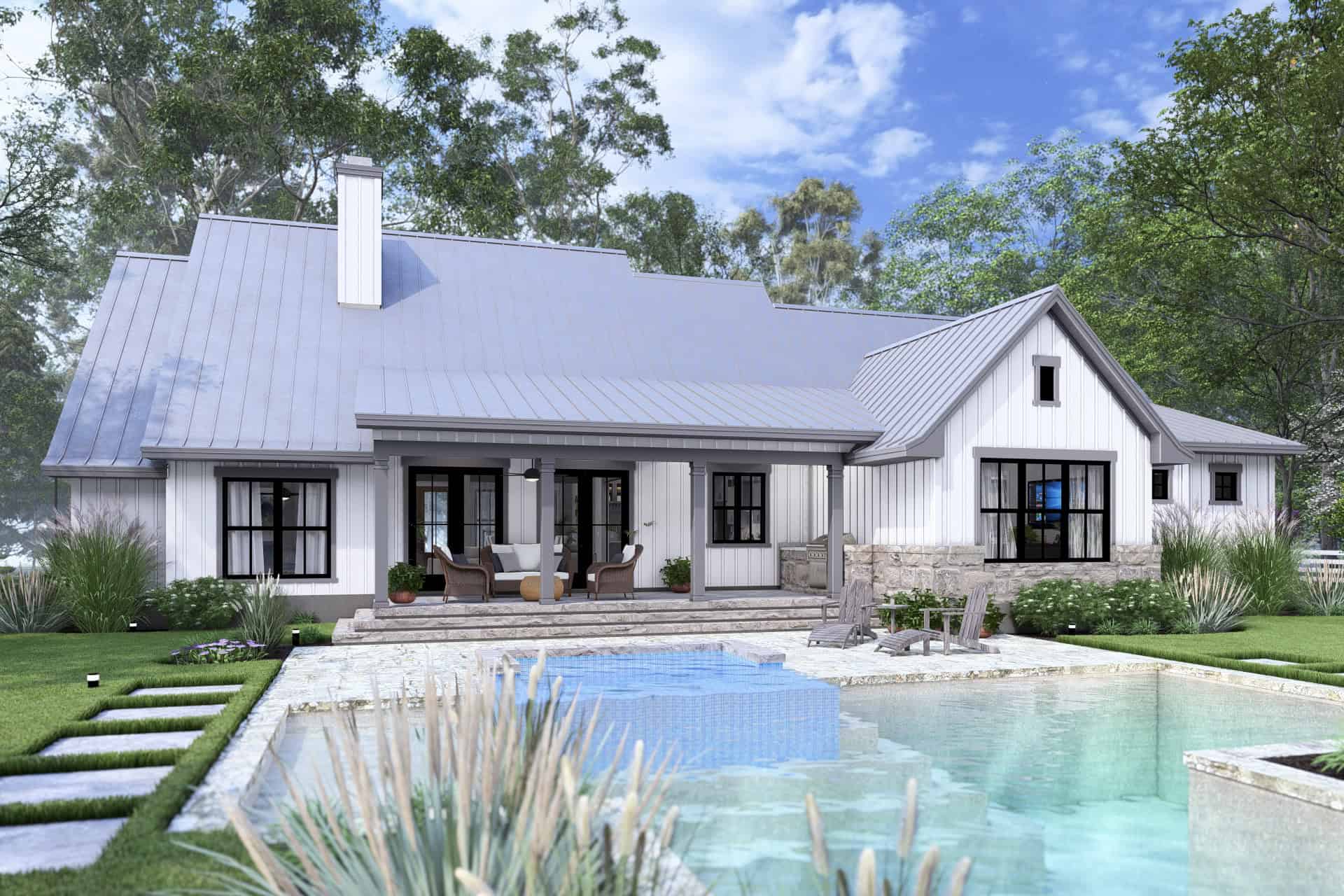 Rear View of this 3-Bedroom,2093 Sq Ft Plan -117-1150