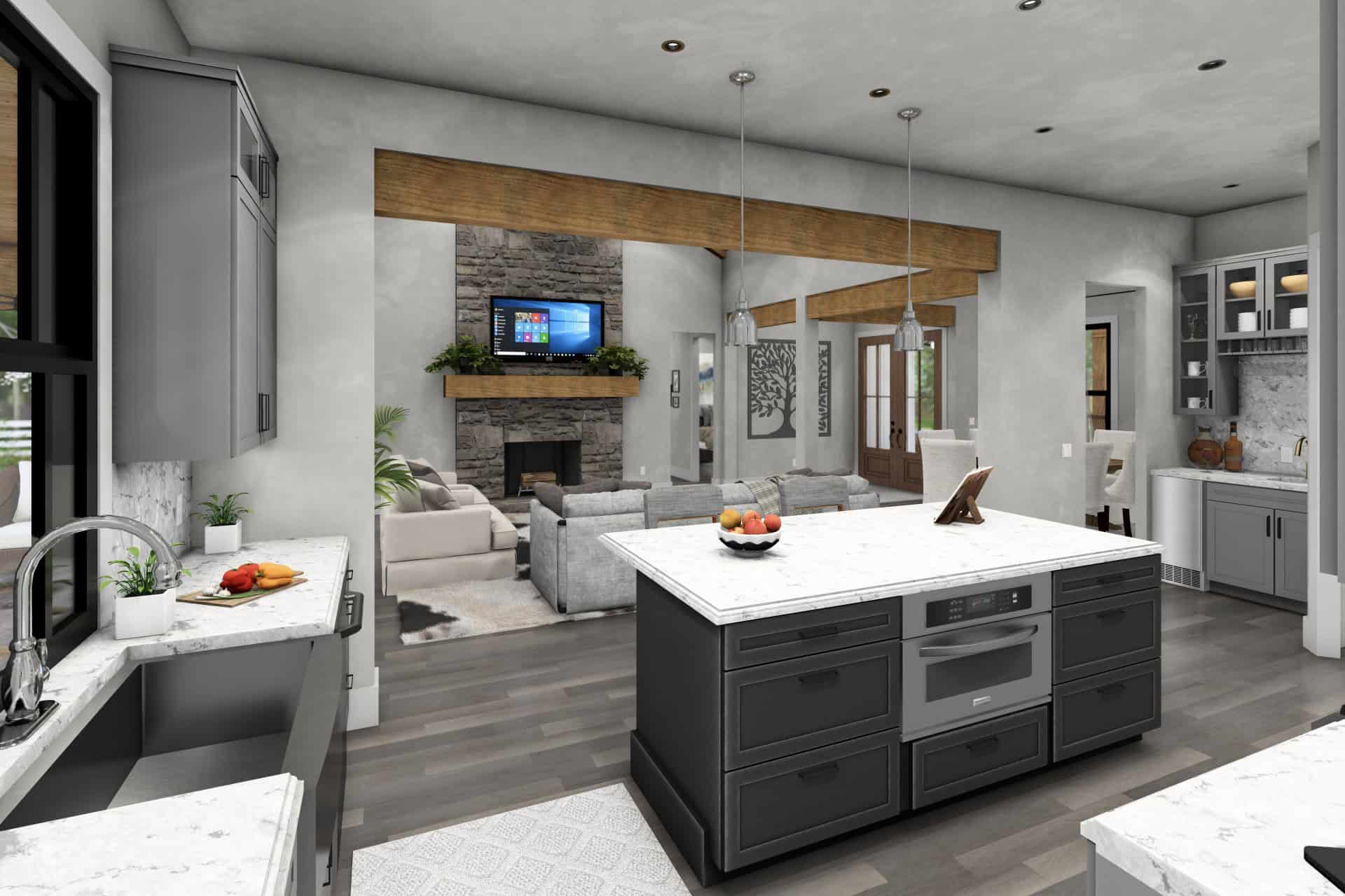 Kitchen: Kitchen Island of this 3-Bedroom,2093 Sq Ft Plan -117-1150