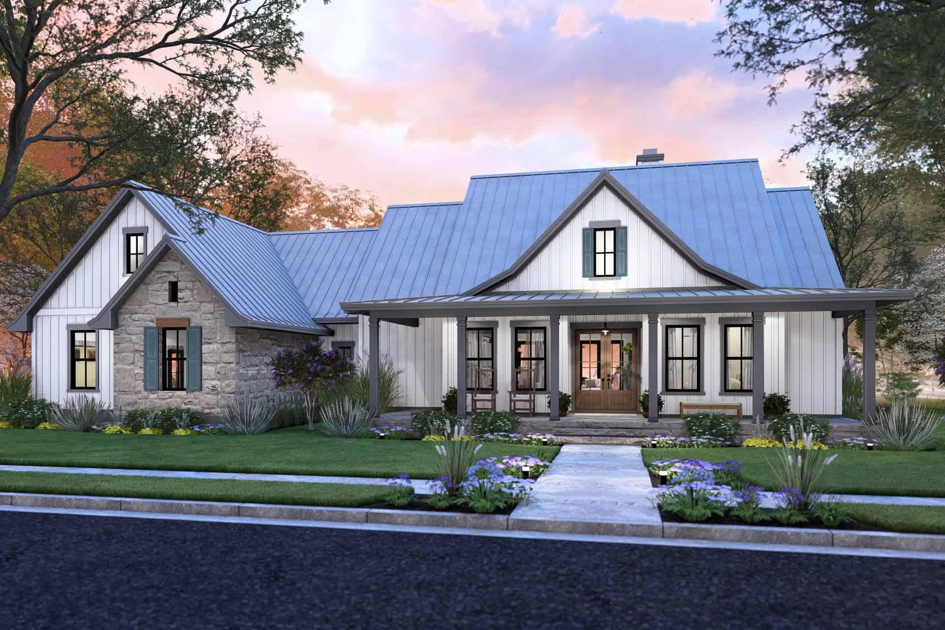 Front elevation of Country home (ThePlanCollection: House Plan #117-1150)