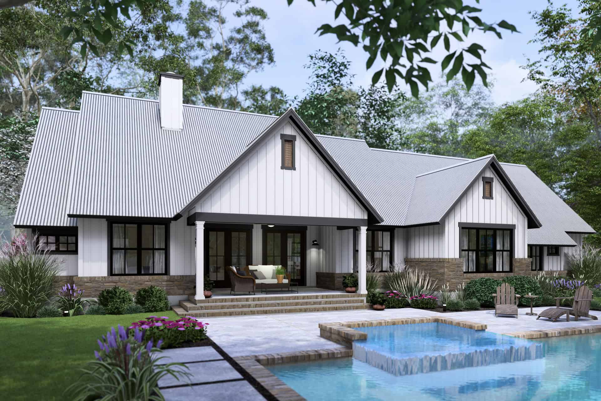 Rear View of this 4-Bedroom,2385 Sq Ft Plan -117-1151