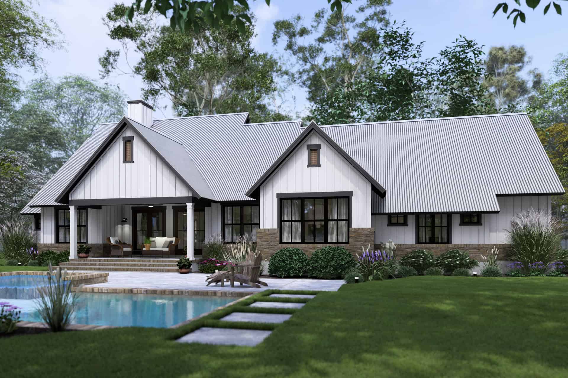 Rear View of this 4-Bedroom,2385 Sq Ft Plan -117-1151
