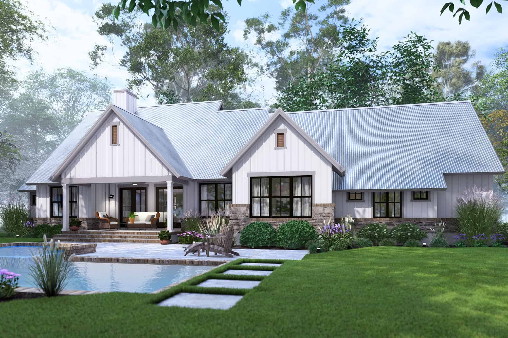 Rear View of this 4-Bedroom,2385 Sq Ft Plan -117-1152