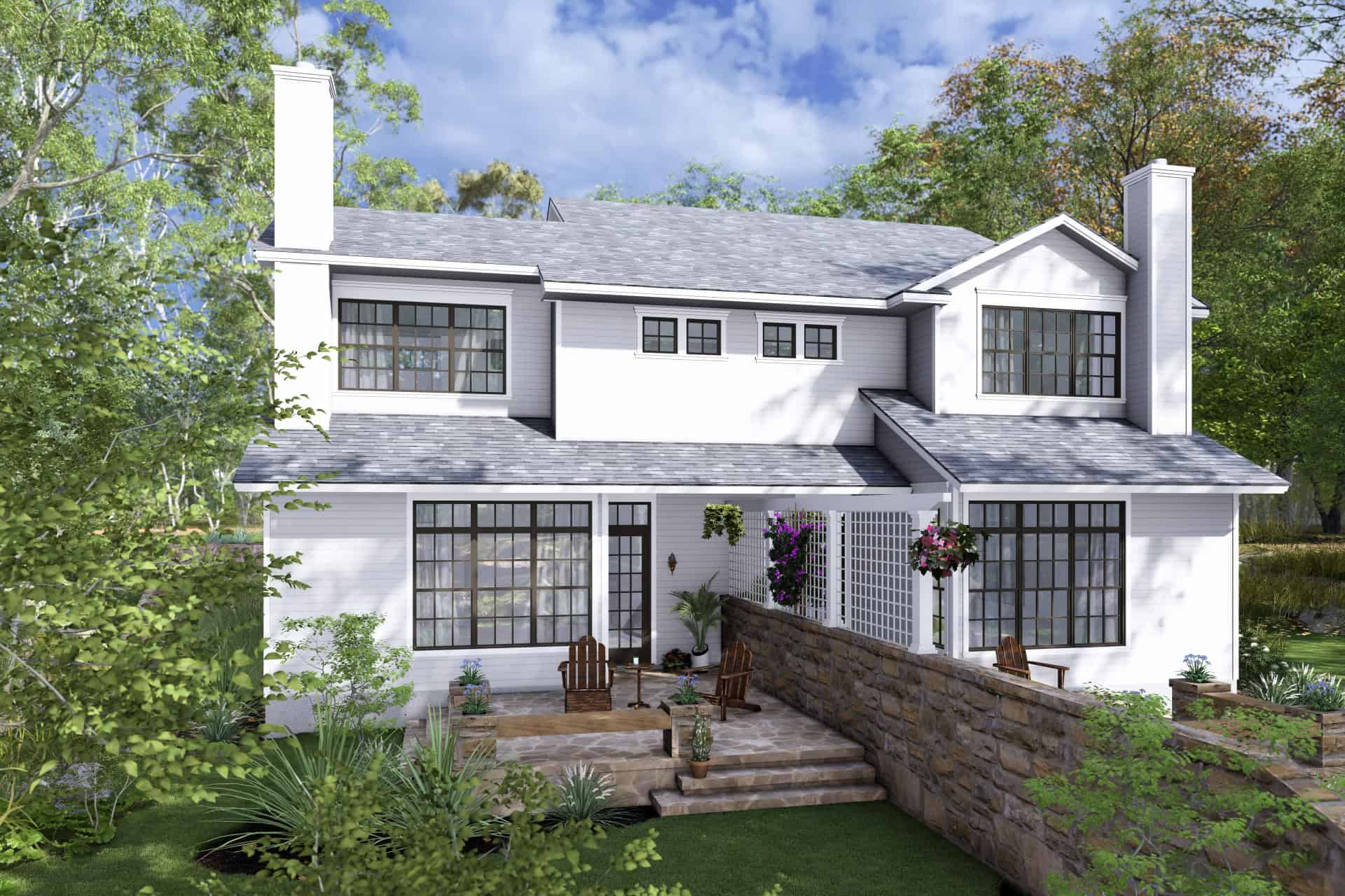 Rear View of this 6-Bedroom,3597 Sq Ft Plan -117-1153