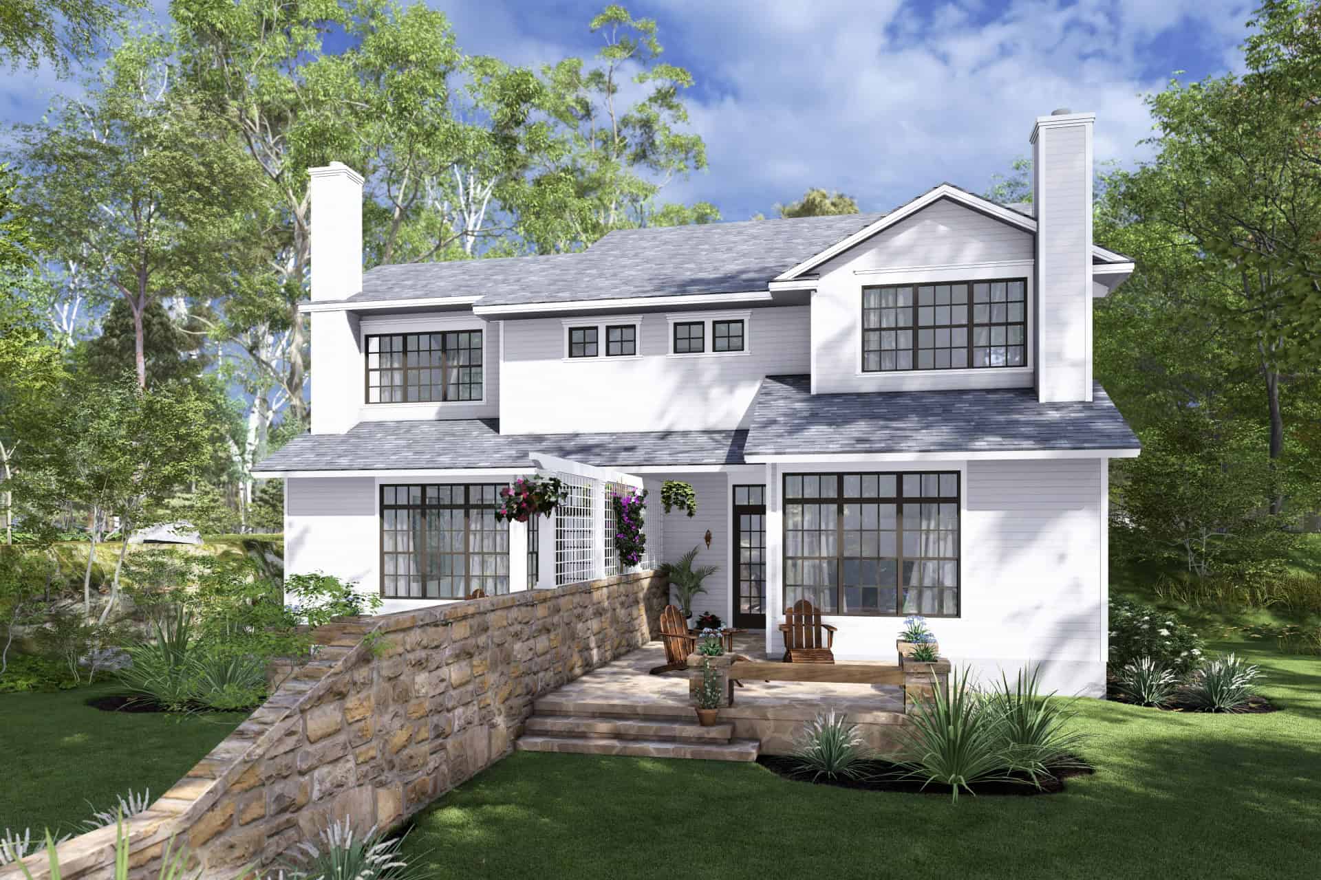 Rear View of this 6-Bedroom,3597 Sq Ft Plan -117-1153