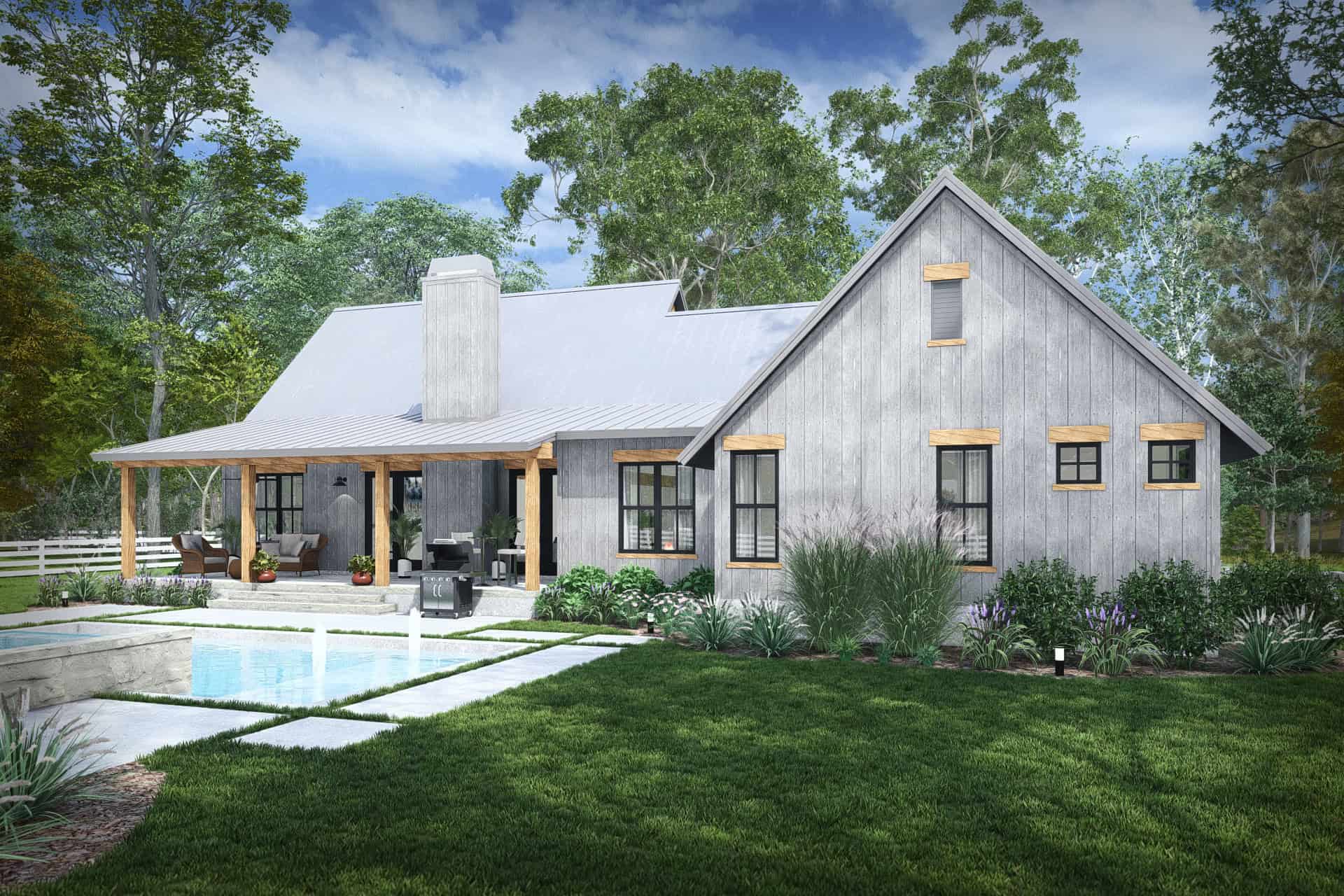 Rear View of this 3-Bedroom,2256 Sq Ft Plan -117-1154