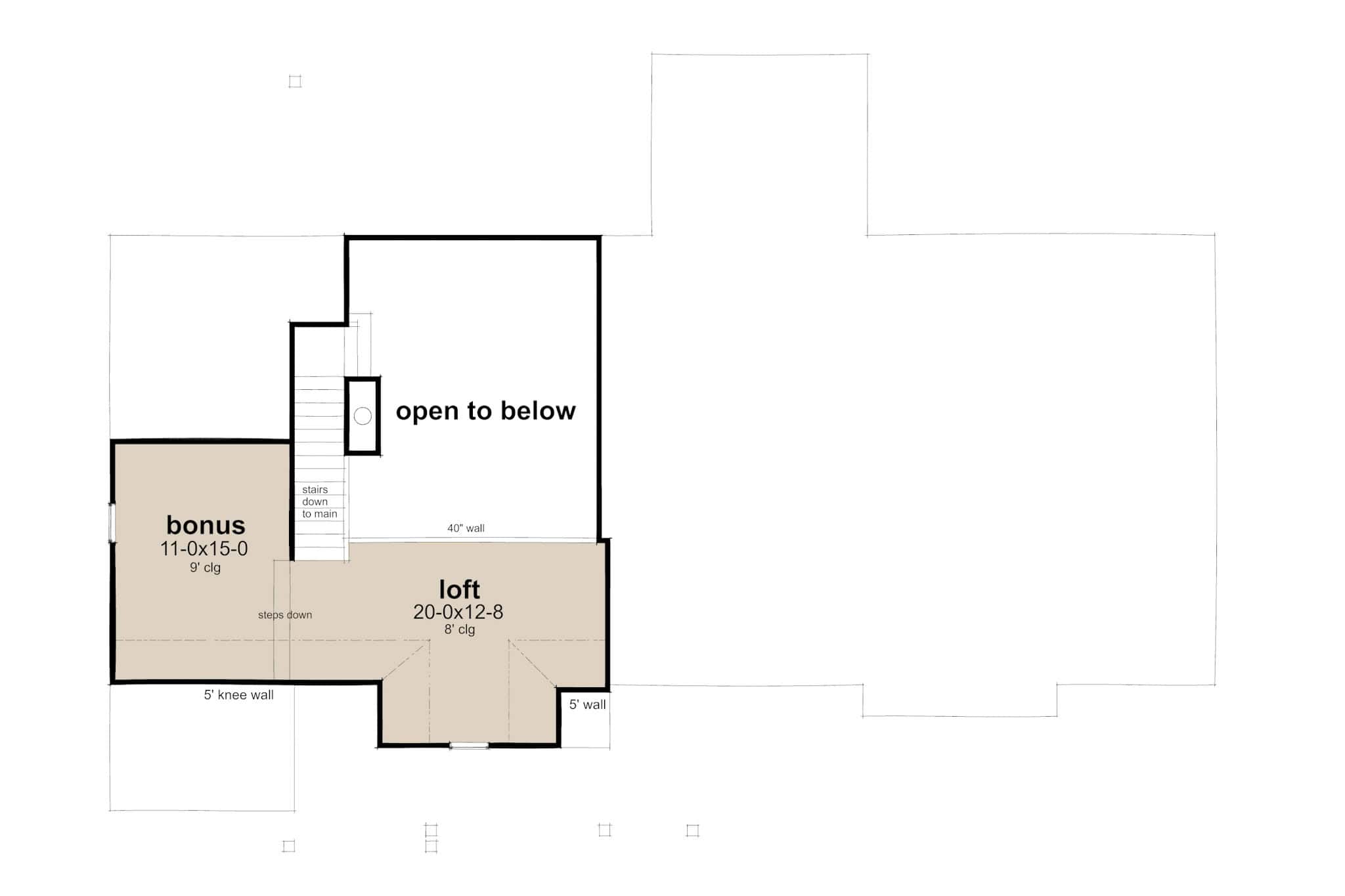 Bonus Room of Farmhouse Plan #117-1157