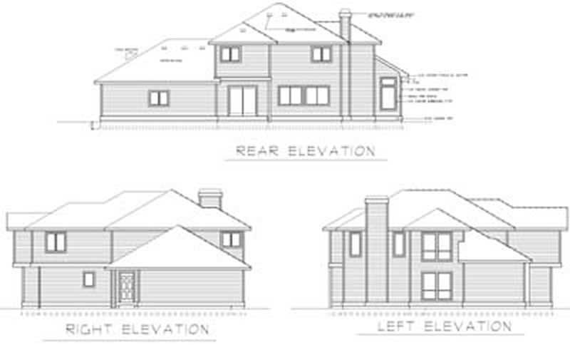 Home Plan Rear Elevation of this 3-Bedroom,2679 Sq Ft Plan -119-1002