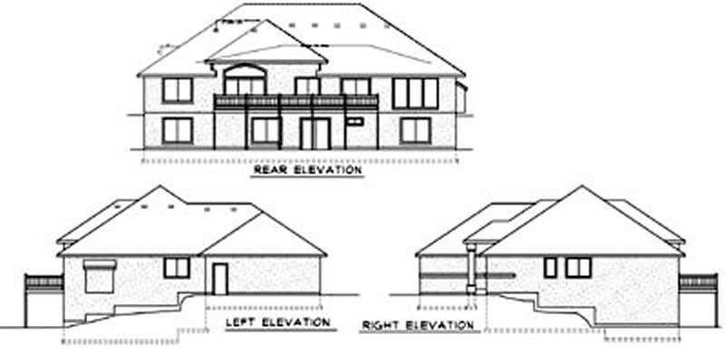 Home Plan Rear Elevation of this 3-Bedroom,2527 Sq Ft Plan -119-1005
