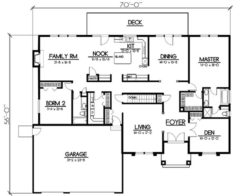 Floor Plan First Story of Mediterranean Plan #119-1005