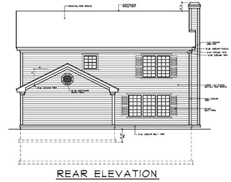 Home Plan Rear Elevation of this 4-Bedroom,2570 Sq Ft Plan -119-1006