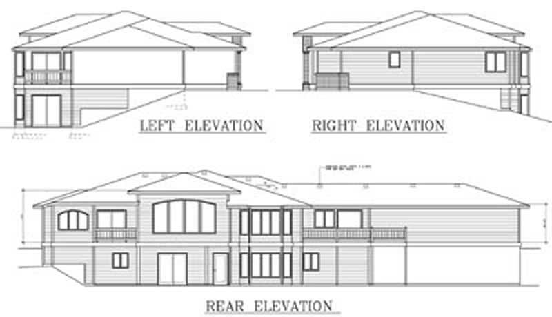 Home Plan Rear Elevation of this 4-Bedroom,2426 Sq Ft Plan -119-1008