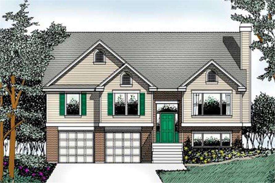 Front View of this 3-Bedroom, 1291 Sq Ft Plan - 119-1011