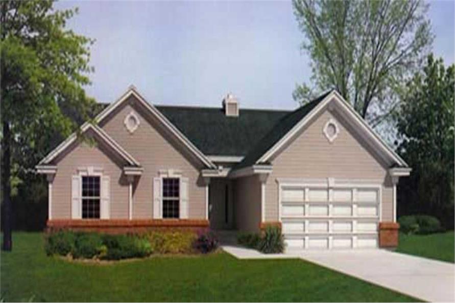 3-Bedroom, 1453 Sq Ft Ranch House Plan - 119-1012 - Front Exterior