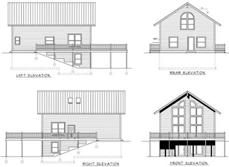 Home Plan Rear Elevation of this 2-Bedroom,1768 Sq Ft Plan -119-1014