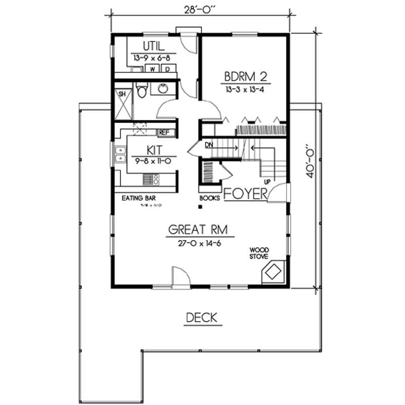 Floor Plan First Story of Contemporary Plan #119-1014